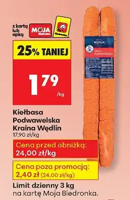 Biedronka Kiełbasa podwawelska Kraina Wędlin oferta