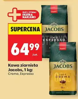 Biedronka Kawa ziarnista Jacobs Crema 1 kg oferta