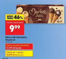 Biedronka Lody Mini rożki Black & White 10 szt. Marletto oferta