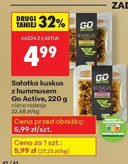 Biedronka Sałatka kuskus z hummusem różne rodzaje Go Active oferta