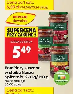 Biedronka Pomidory suszone w słoiku różne rodzaje Nasza Spiżarnia oferta
