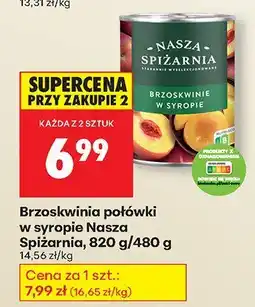 Biedronka Brzoskwinia - połówki w syropie Nasza Spiżarnia oferta
