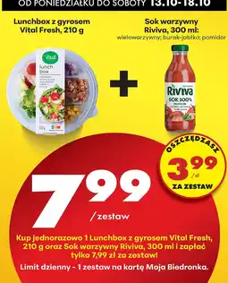 Biedronka Zestaw: Lunchbox z gyrosem Vital Fresh + sok Riviva Biedronka oferta