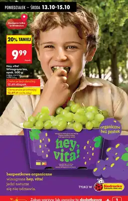 Biedronka Winogrona bio jasne Hey Vita oferta