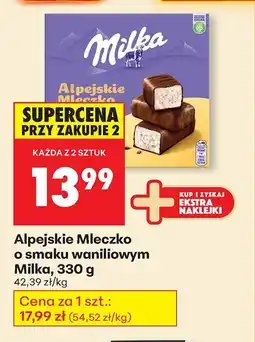 Biedronka Alpejskie Mleczko o smaku waniliowym Milka oferta