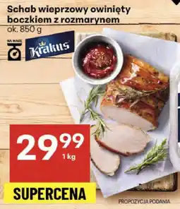 Delikatesy Centrum Mięso Schab wieprzowy owinięty boczkiem z rozmarynem Krakus oferta