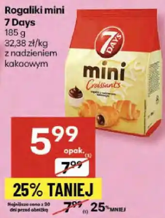 Delikatesy Centrum Rogaliki mini 7 Days z nadzieniem kakaowym oferta