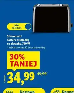 Lidl Silvercrest Toster z szufladką na okruchy, 750 W oferta