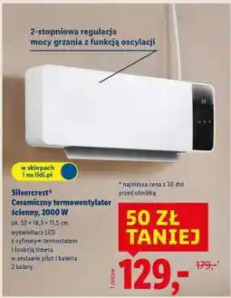 Lidl Silvercrest Ceramiczny termowentylator ścienny, 2000 W oferta