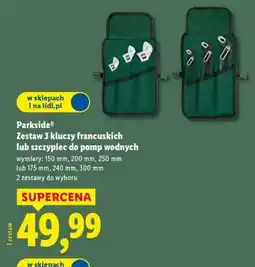 Lidl Parkside Zestaw 3 kluczy francuskich lub szczypiec do pomp wodnych oferta