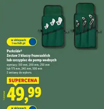 Lidl Parkside Zestaw 3 kluczy francuskich lub szczypiec do pomp wodnych oferta