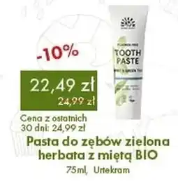 Organic Farma Zdrowia Pasta do zębów zielona herbata z miętą BIO, Urtekram oferta