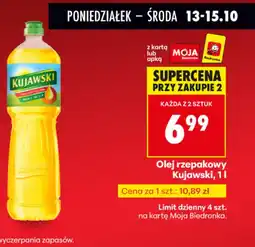 Biedronka Olej rzepakowy Kujawski oferta