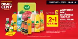 Biedronka Soki, smoothies i napoje vital fresh oferta
