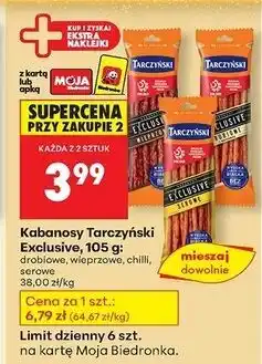 Biedronka Kabanosy serowe Tarczyński Exclusive oferta