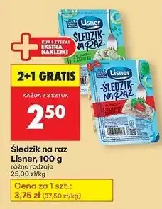 Biedronka Śledzik na raz z suszonymi pomidorami ziołami włoskimi Lisner Na Raz oferta