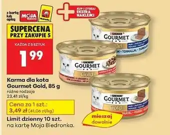Biedronka Karma dla kota łosoś i kurczak w sosie Purina Gourmet Gold oferta