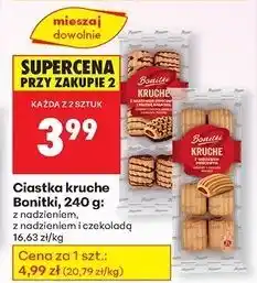 Biedronka Ciasteczka kruche z nadzieniem owocowym i polewą kakaową Bonitki oferta
