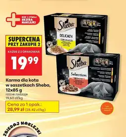Biedronka Karma dla kota z wołowiną Sheba Selection In Sauce oferta