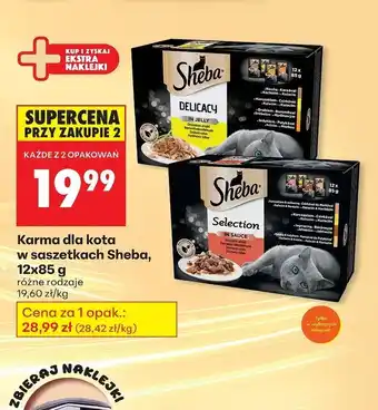 Biedronka Karma dla kota z wołowiną Sheba Selection In Sauce oferta