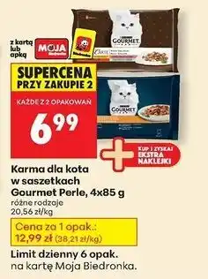 Biedronka Karma dla kota fileciki w sosie z indykiem + tuńczykiem kaczką jagnięciną Purina Gourmet Perle oferta