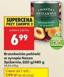 Biedronka Brzoskwinie w syropie Nasza Spiżarnia oferta