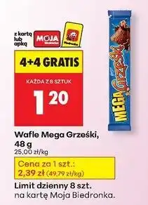 Biedronka Wafelek kakaowy w czekoladzie deserowej Grześki Mega oferta
