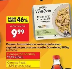 Biedronka Penne szpinak ricotta i kurczak Donatello oferta