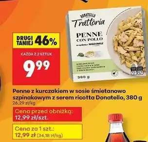 Biedronka Penne szpinak ricotta i kurczak Donatello oferta