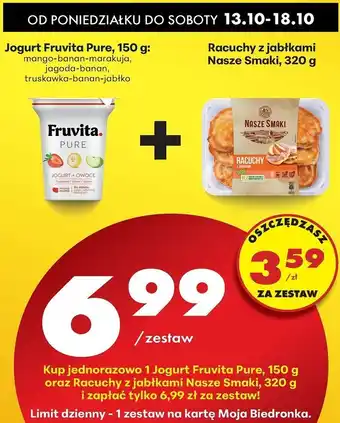 Biedronka Jogurt truskawka-banan-jabłko Fruvita Pure oferta