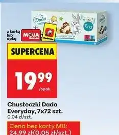 Biedronka Chusteczki wilgotne naturals Dada oferta