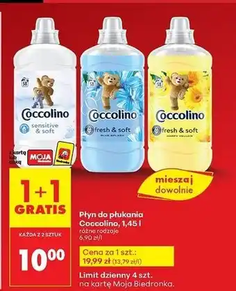 Biedronka Płyn do płukania sensitive Coccolino oferta