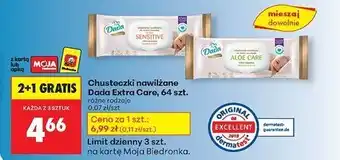 Biedronka Chusteczki wilgotne aloe care Dada Extra Care oferta