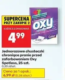 Biedronka Chusteczki jednorazowe chroniące przed zafarbowaniem Oxy Spotless oferta