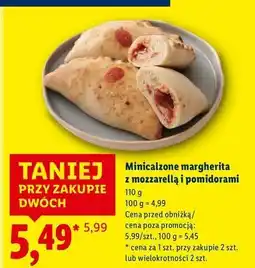 Lidl Minicalzone margherita i mozzarella z pomidorami oferta