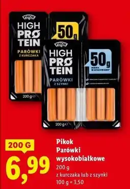 Lidl Parówki z szynki wysokoproteinowe Pikok oferta