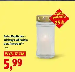 Lidl Znicz kapliczka z wkładem parafinowym 17 cm oferta
