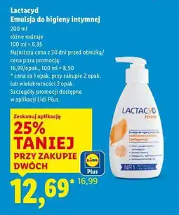 Lidl Emulsja do higieny intymnej z pompką Lactacyd Femina oferta