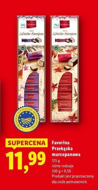 Lidl Chlebek marcepanowy z rodzynkami w czekoladzie mlecznej Favorina oferta