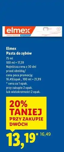 Lidl Pasta do zębów gentle whitening Elmex Sensitive Professional oferta