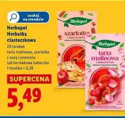 Lidl Herbata borówkowa babeczka Herbapol oferta
