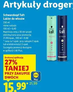 Lidl Lakier do włosów Taft Ultimate oferta