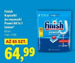 Lidl Tabletki do zmywarki lemon Finish Power All In 1 oferta