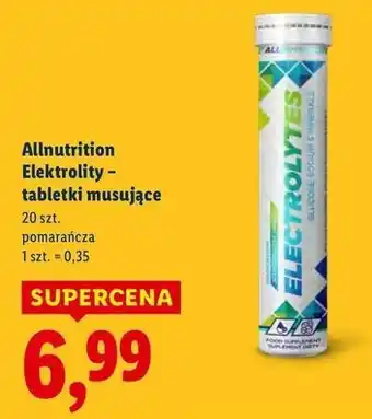 Lidl Elektrolity o smaku pomarańczowym Allnutrition oferta