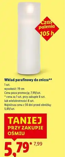 Lidl Wkład parafinowy 105 h oferta
