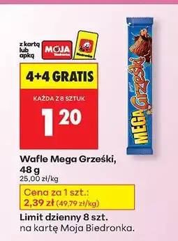 Biedronka Wafle Mega Grześki 4+4 GRATIS Goplana oferta