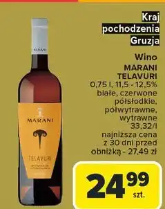 Carrefour Wino Marani Telavuri White Medium Dry oferta