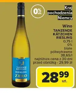 Carrefour Wino Tanzende Katzchen Riesling oferta