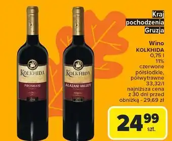 Carrefour Wino Kolkhida Alazani Valley Red Semi Sweet oferta