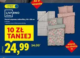 Lidl Pościel z mikrowłókna satynowego 140 x 200 cm + 70 80 Livarno Home oferta